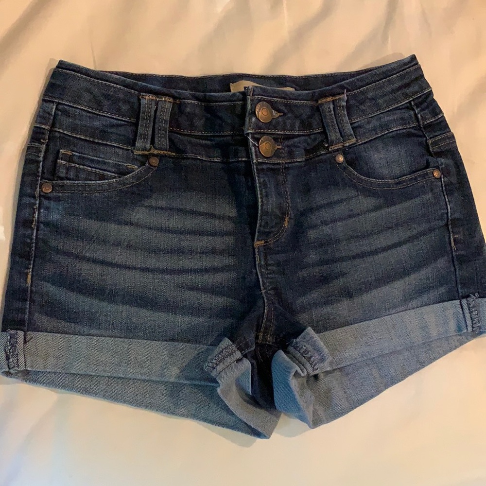 Dark wash jean shorts